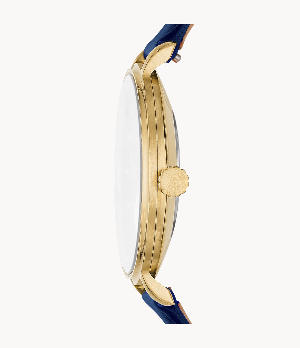 Fossil ES5042 นาฬิกาผู้หญิง Kalya Blue Dial Leather Quartz Women's Watch