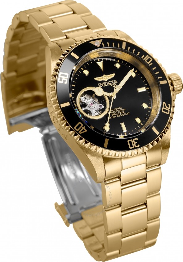 Invicta 20436 นาฬิกาผู้ชาย Invicta รุ่น 20436, Pro Diver Automatic Professional 200M Gold Tone Men's Watch