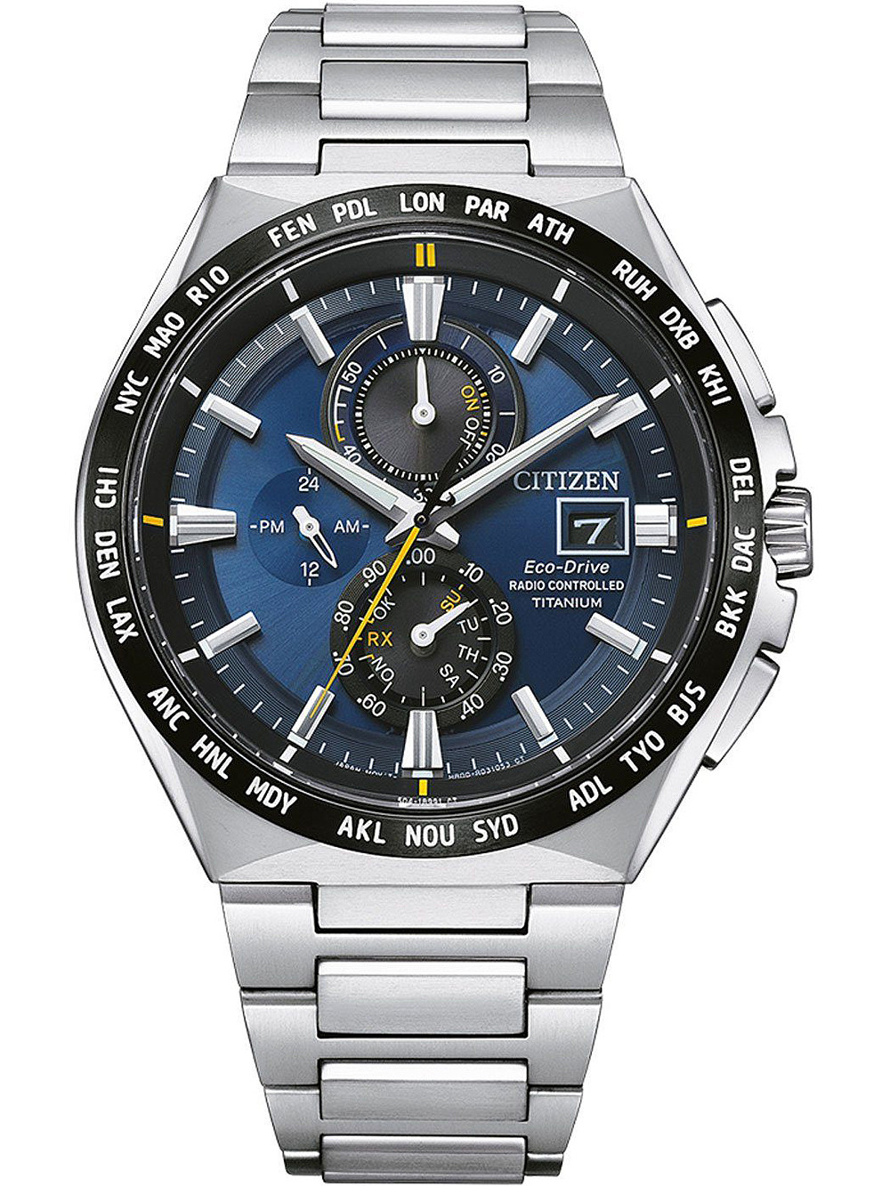 Citizen AT8234-85L นาฬิกาผู้ชาย Eco-Drive Radio Controlled Super Titanium Men's Watch