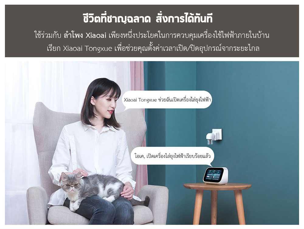 Xiaomi Smart Socket 2 (BLE Gateway) - เต้าเสียบอัจฉริยะรุ่น 2 (บลูทูธเกตเวย์) (แถมหัวแปลง)