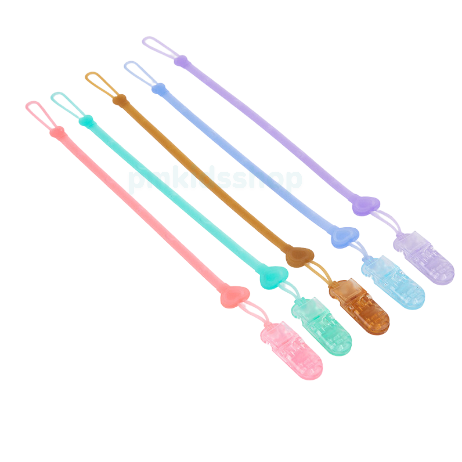 สายคลิปซิลิโคน - ลายดาว คลิปหนีบ สายคล้องซิลิโคนกันหล่น