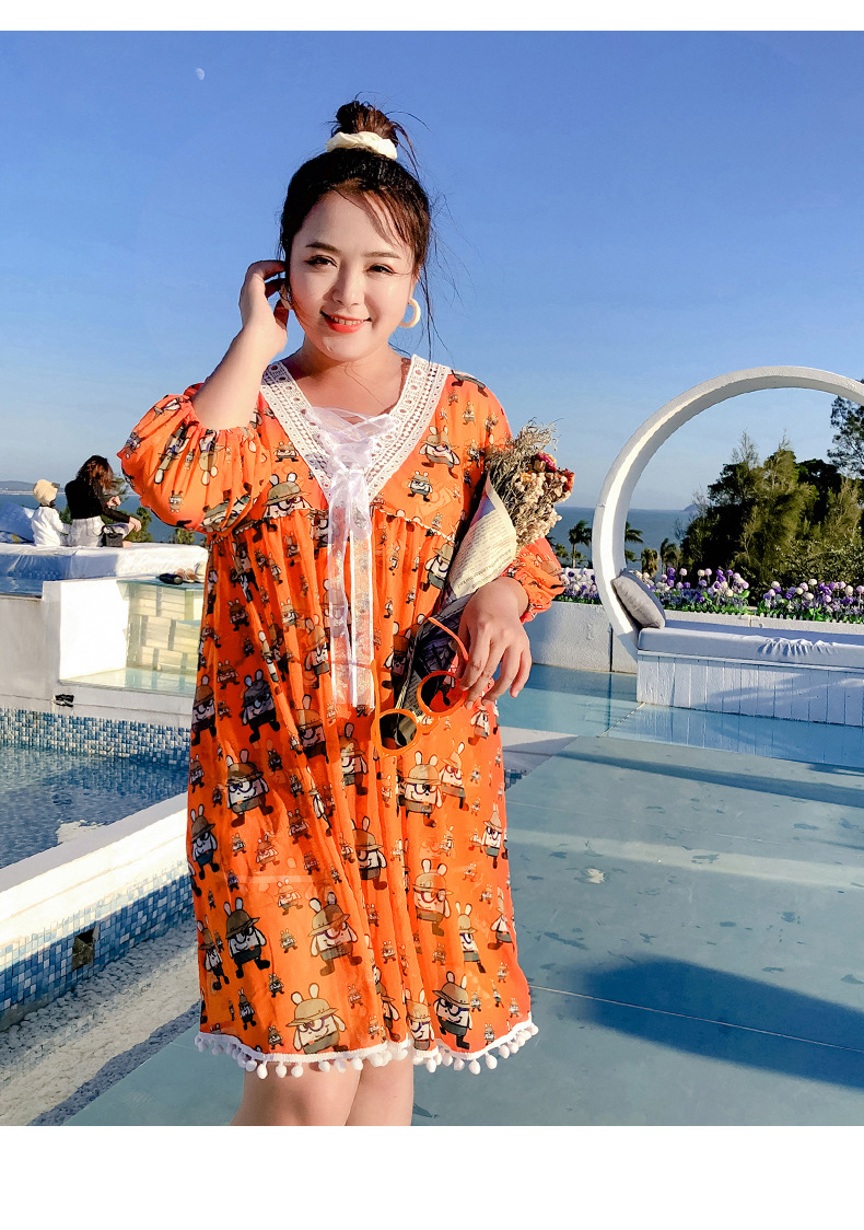 ชุดว่ายน้ำคนอ้วน 6xlพร้อมส่ง :ชุดว่ายน้ำset 3ชิ้นไซส์ใหญ่สีส้มแต่งลายการ์ตูนมีบรา กางเกงขาสั้นและเสื้อคลุมแต่งสายผูกโบว์ด้านหน้าแบบน่ารักมากๆจ้า: ขนาด- บรารอบอก 38 - 46 นิ้ว- เอว 36 - 44 นิ้ว- สะโพก 40 - 54 นิ้ว- เสื้อคลุมรอบอกกว้าง 52 นิ้ว
