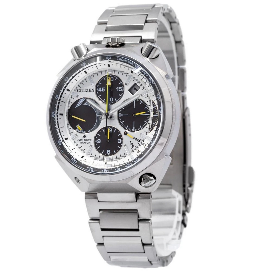 Citizen AV0080-88A นาฬิกาผู้ชาย Promaster Eco-Drive Super Titanium Tsuno Bullhead Chronograph Men's Watch