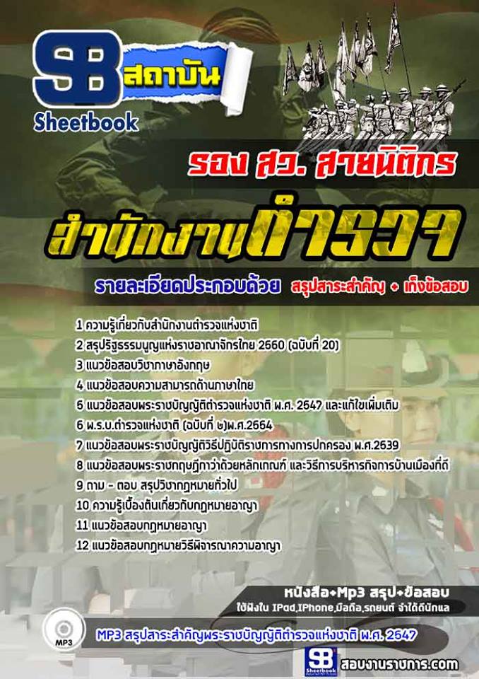สรุปแนวข้อสอบรอง สว. สายนิติกร สำนักงานตำรวจแห่งชาติ (รวมข้อสอบเก่า update2568)
