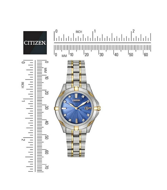 Citizen EW1936-53L นาฬิกาผู้หญิง Eco-Drive Diamond Two-Tone Women's Watch