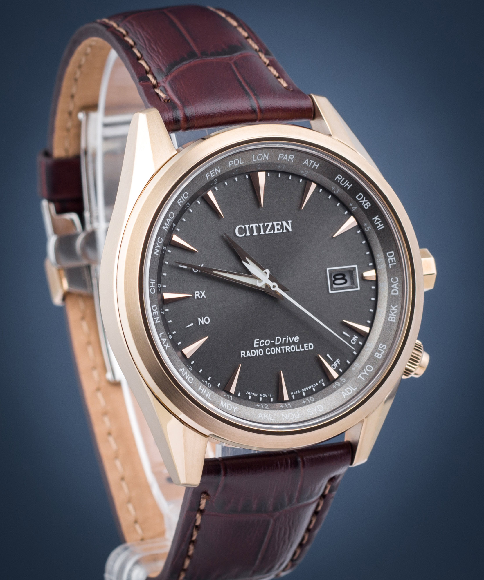 Citizen CB0273-11H นาฬิกาผู้ชาย Eco-Drive Perpetual World Time GMT Men's Watch