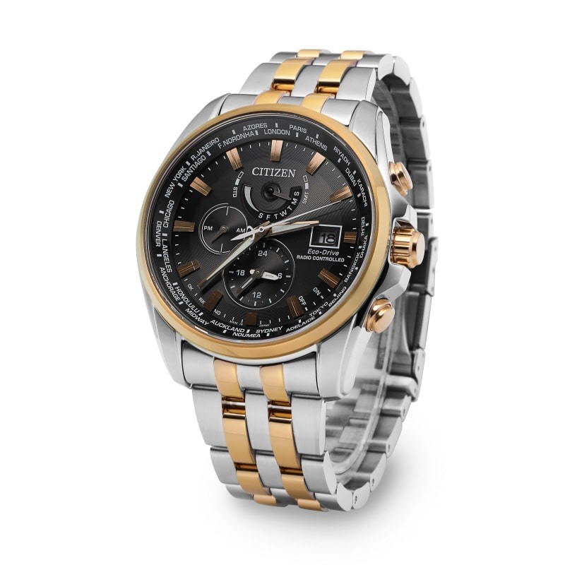 Citizen AT9038-53E นาฬิกาชาย Eco-Drive Global Radio Controlled AT World Time Japan Men's Watch