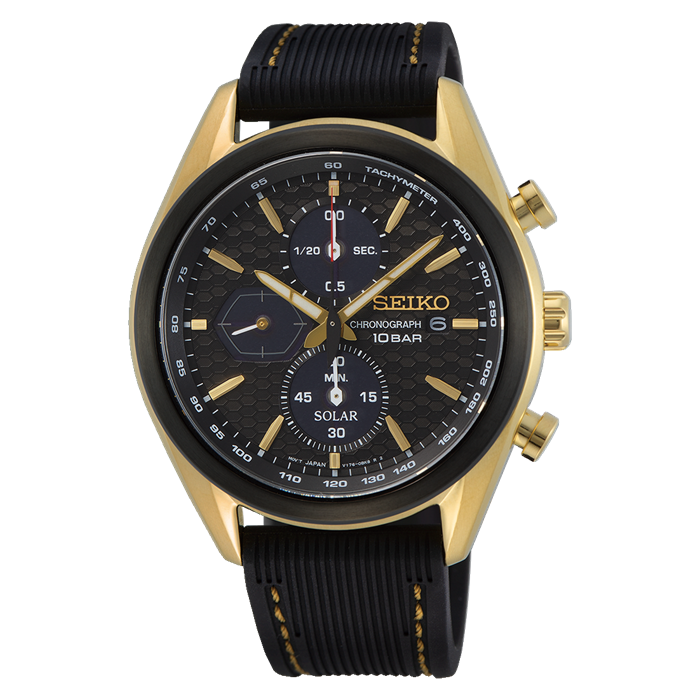 Seiko SSC804 นาฬิกาผู้ชาย Chronograph Solar Silicone Men's Watch