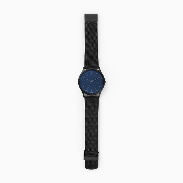 Skagen SKW6554 นาฬิกาผู้ชาย Jorn Black Steel-Mesh Quartz Men's Watch