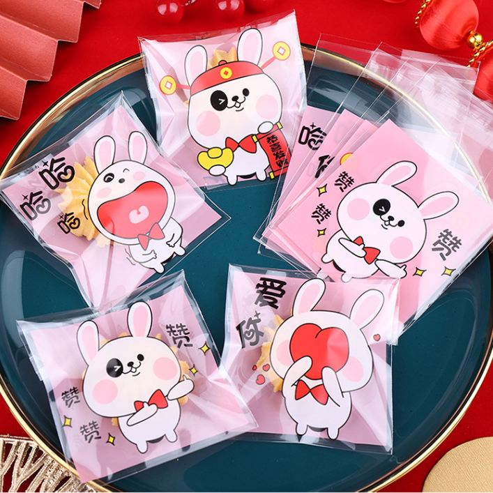 ถุงคุ๊กกี้ ฝากาว ขนาด 7x7 ซม.(ลายพิเศษสุด) จำนวน 95-100 ชิ้นต่อแพ็ค ชุดที่ 2/2