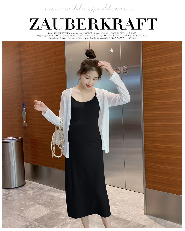 เดรสคลุมท้องแฟชั่นสบายๆ ผ้า Cotton spandex เนื้อนิ่ม ใส่สบายไม่ต้องรีด ผ้านุ่มเย็น มาพร้อมเสื้อคลุม สวยๆ M L XL XXL