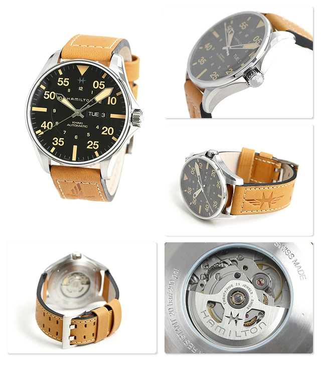 Hamilton H64725531 นาฬิกาผู้ชาย KHAKI AVIATION PILOT DAY DATE AUTO Men's Watch