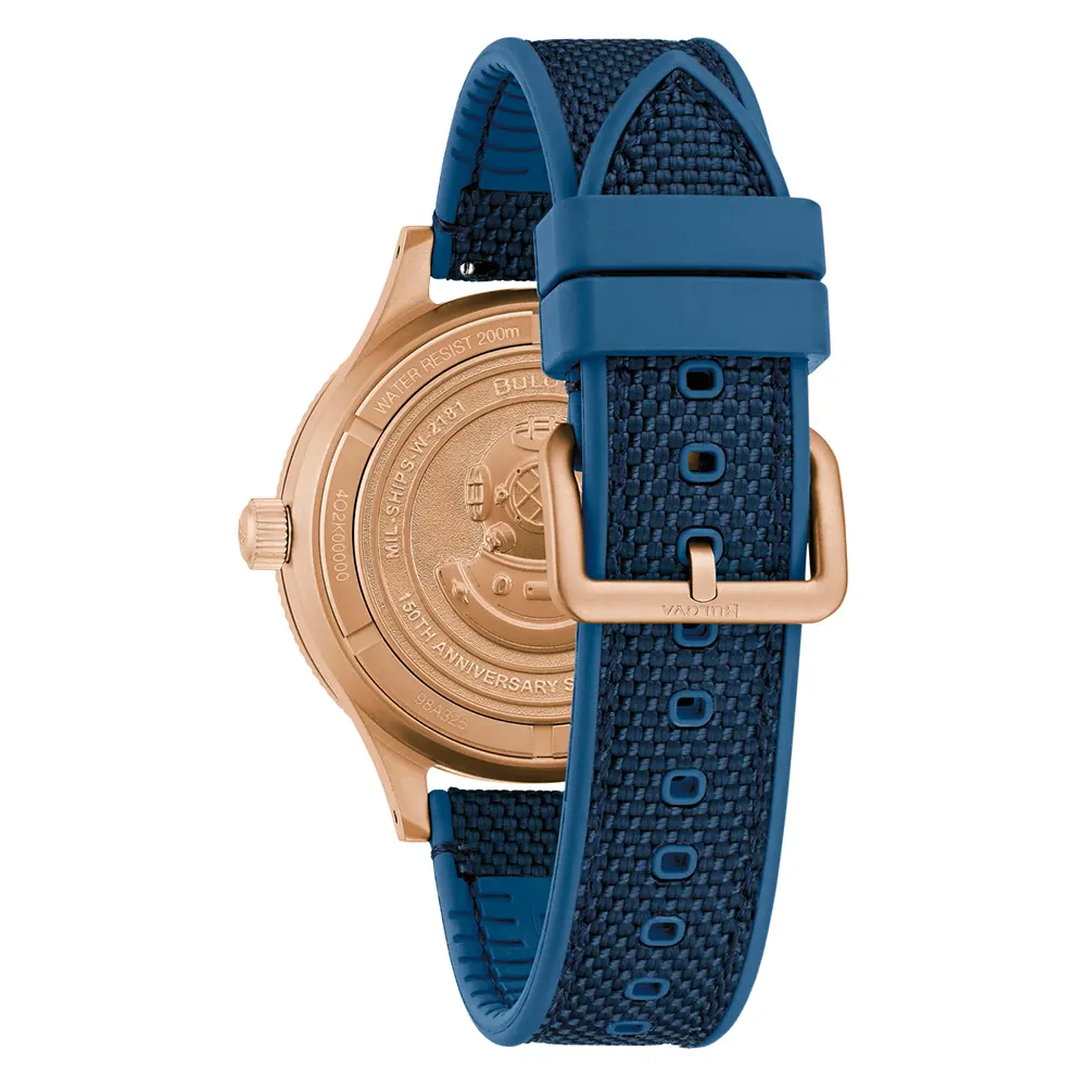 Bulova 98A325 นาฬิกาผู้ชาย Archive Series MIL-SHIPS 150th Anniversary Edition Automatic Men's Watch