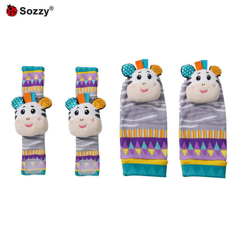 พรีออเดอร์ (Pre-order) Sozzy003 สายรัดข้อมือ+ถุงเท้า ลายสัตวฺน่ารัก ชุด4 ชิ้น