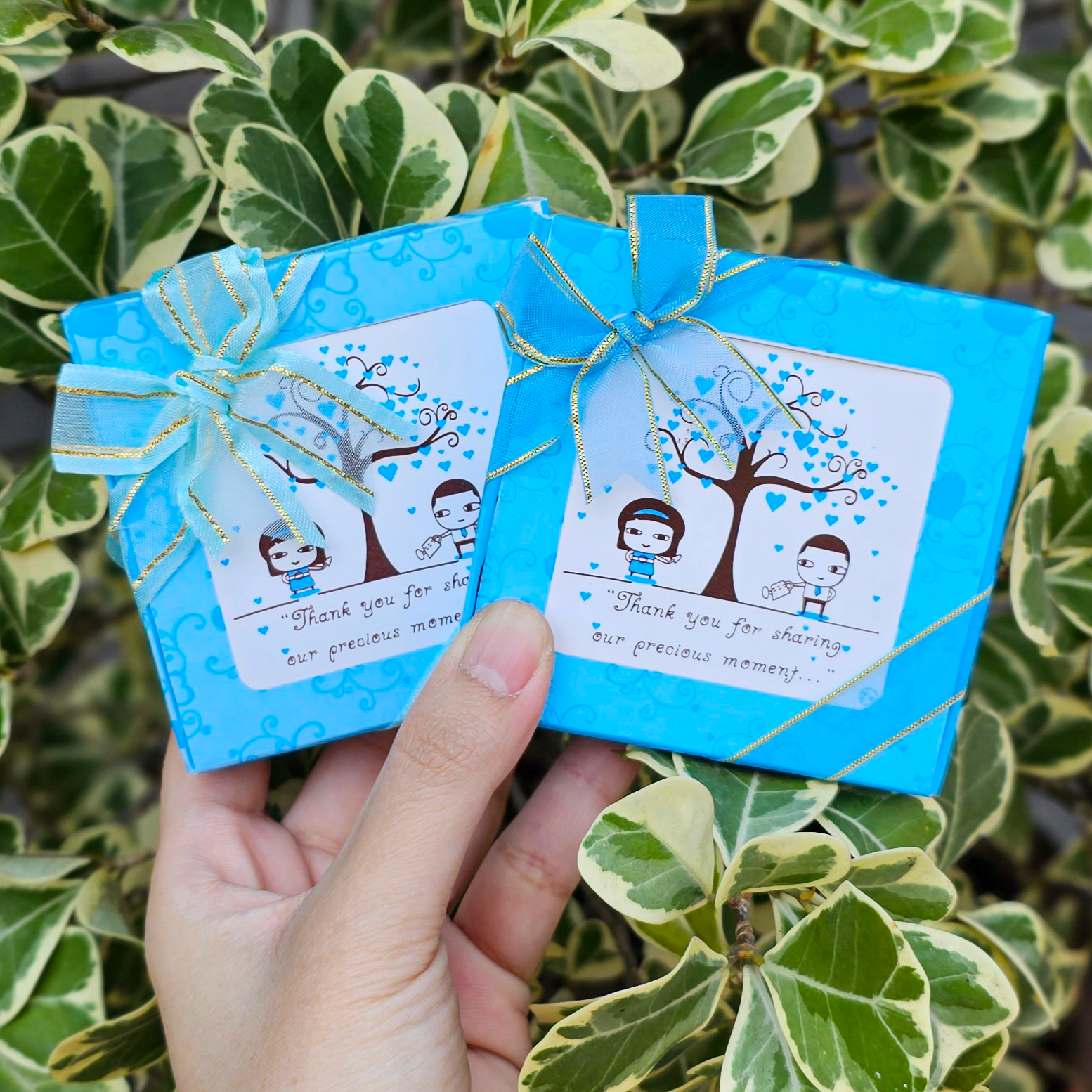 ของชำร่วย กล่องกระดาษโน๊ต พับตั้งโต๊ะได้ | แพ็กคาดริบบิ้น พร้อมสติ๊กเกอร์