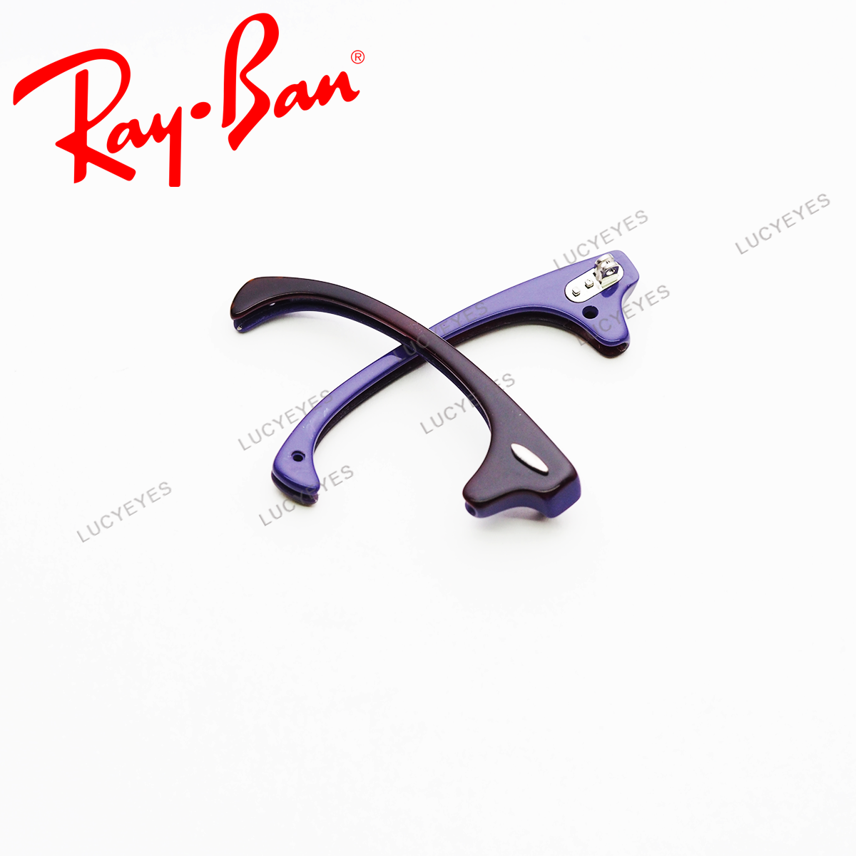 คิ้วสะพานแว่น RAYBAN CLUBMASTER แท้ 100% RB3016 (สีดำ-ม่วง อะไหล่เงิน)