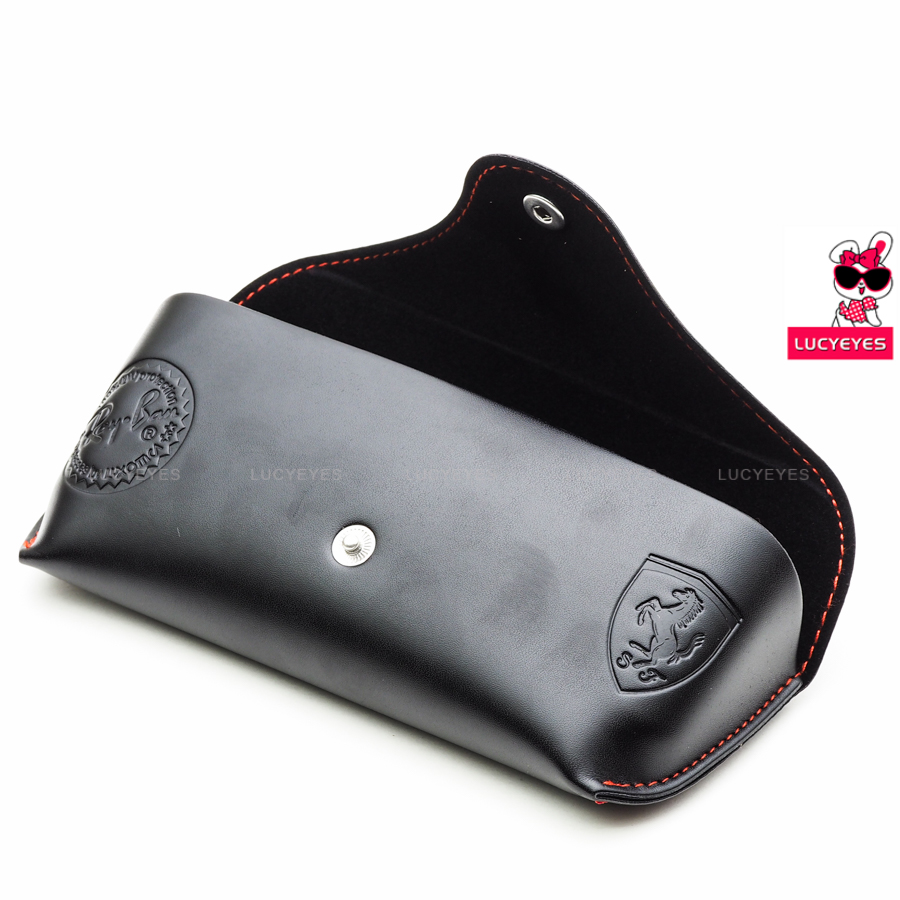 A010 กล่องแว่น RAYBAN แท้ 100% แบบนูนสีดำ Ferrari