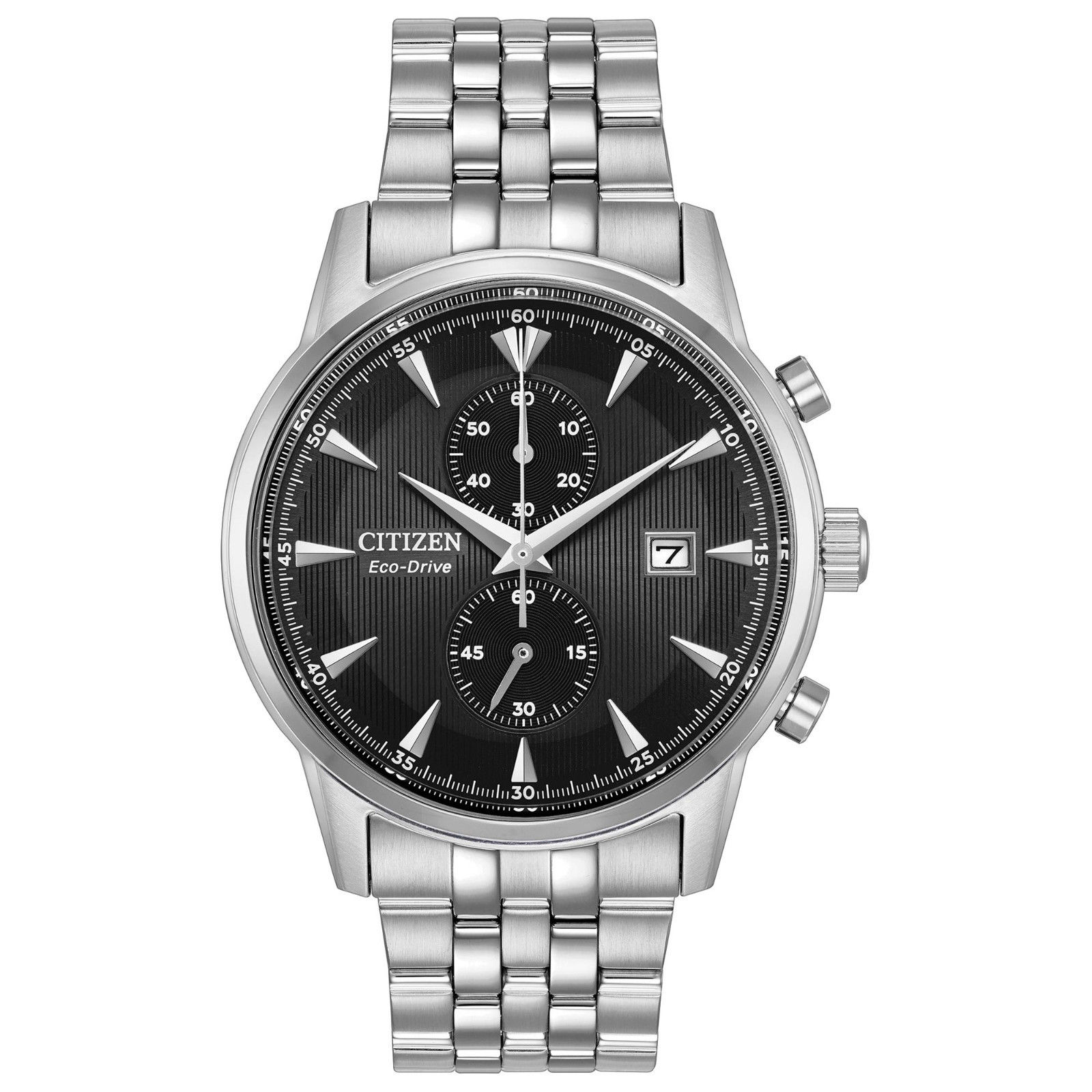 Citizen CA7000-55E นาฬิกาผู้ชาย Eco-Drive Corso Black Dial Stainless Steel Men's Watch