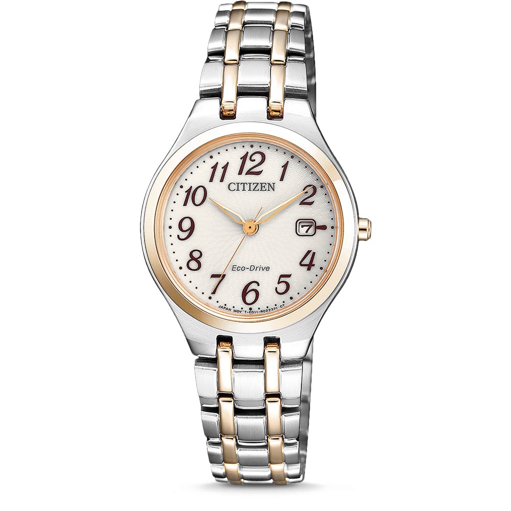 Citizen EW2486-87A นาฬิกาผู้หญิง Eco-drive Two-Tone Stainless Steel Women's Watch