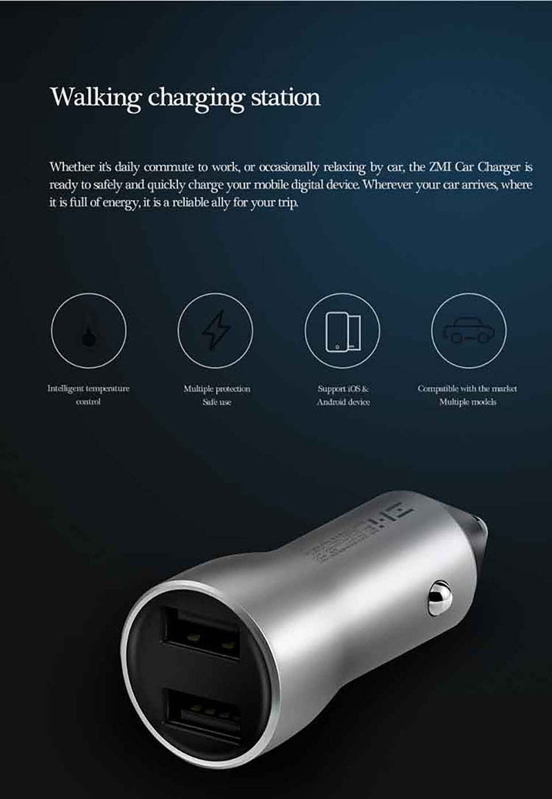 Zmi Dual USB Car Charger (18W) - หัวชาร์จในรถ Zmi (18W)