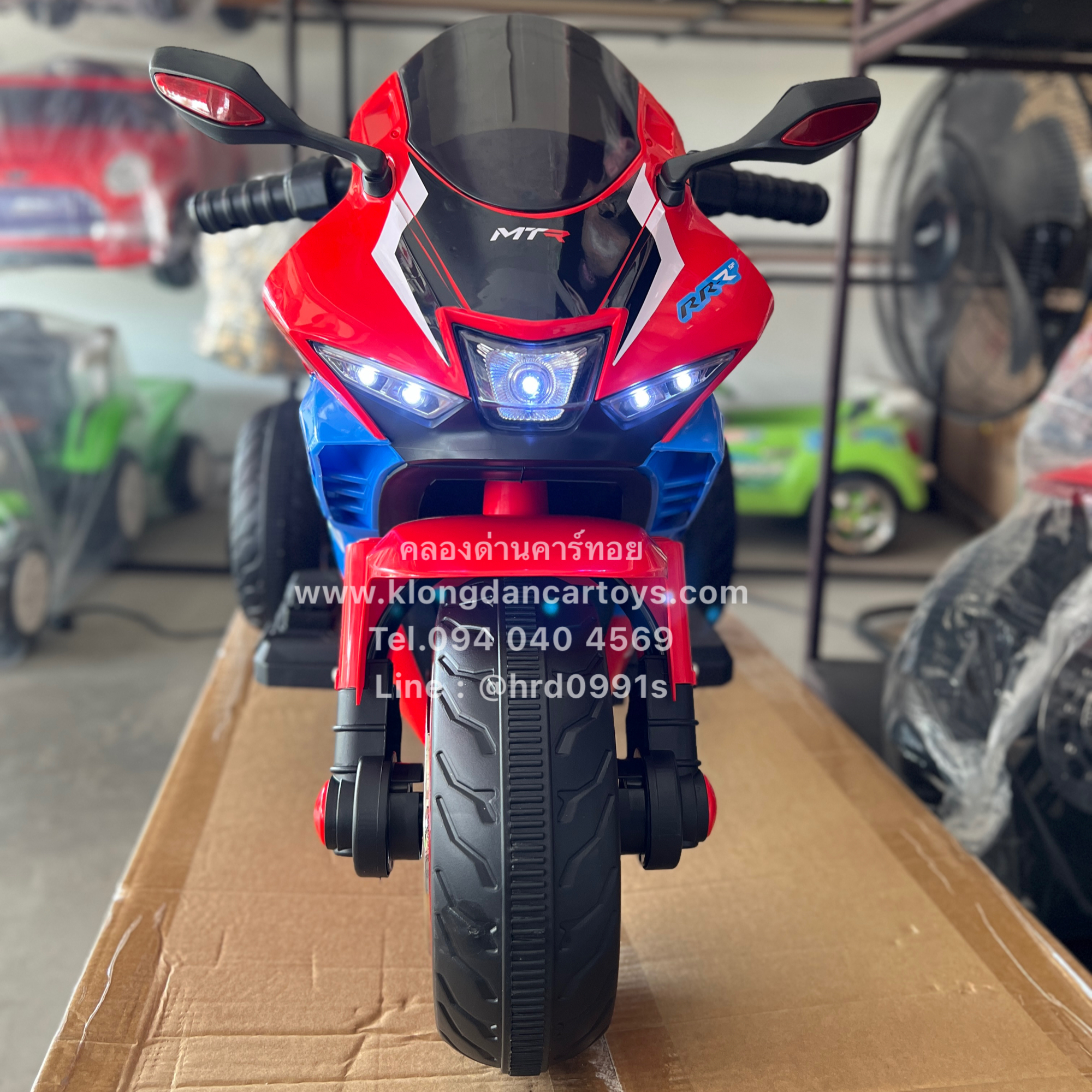 รถมอไซค์เด็กHondaCBRแบตเตอรี่(2มอเตอร์,แบต6v7a, เล่นusd บลูทูธ mp3)