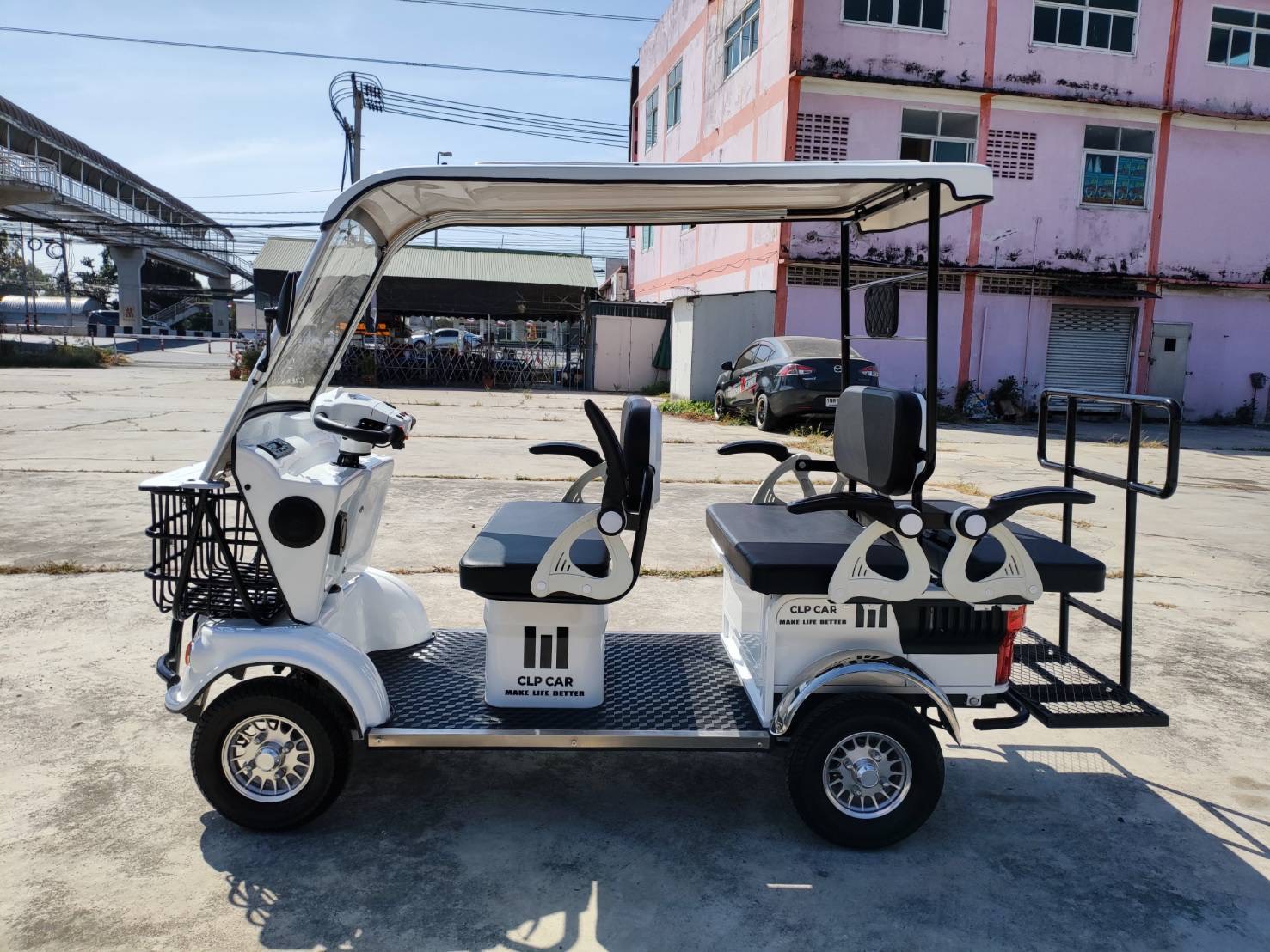 รถไฟฟ้า 4 ล้อ 6 ที่นั่ง (คนไซส์ใหญ่) รุ่น M-01ฺB BIG PLUS ยี่ห้อ CLP CAR ขับแฮนด์บิด