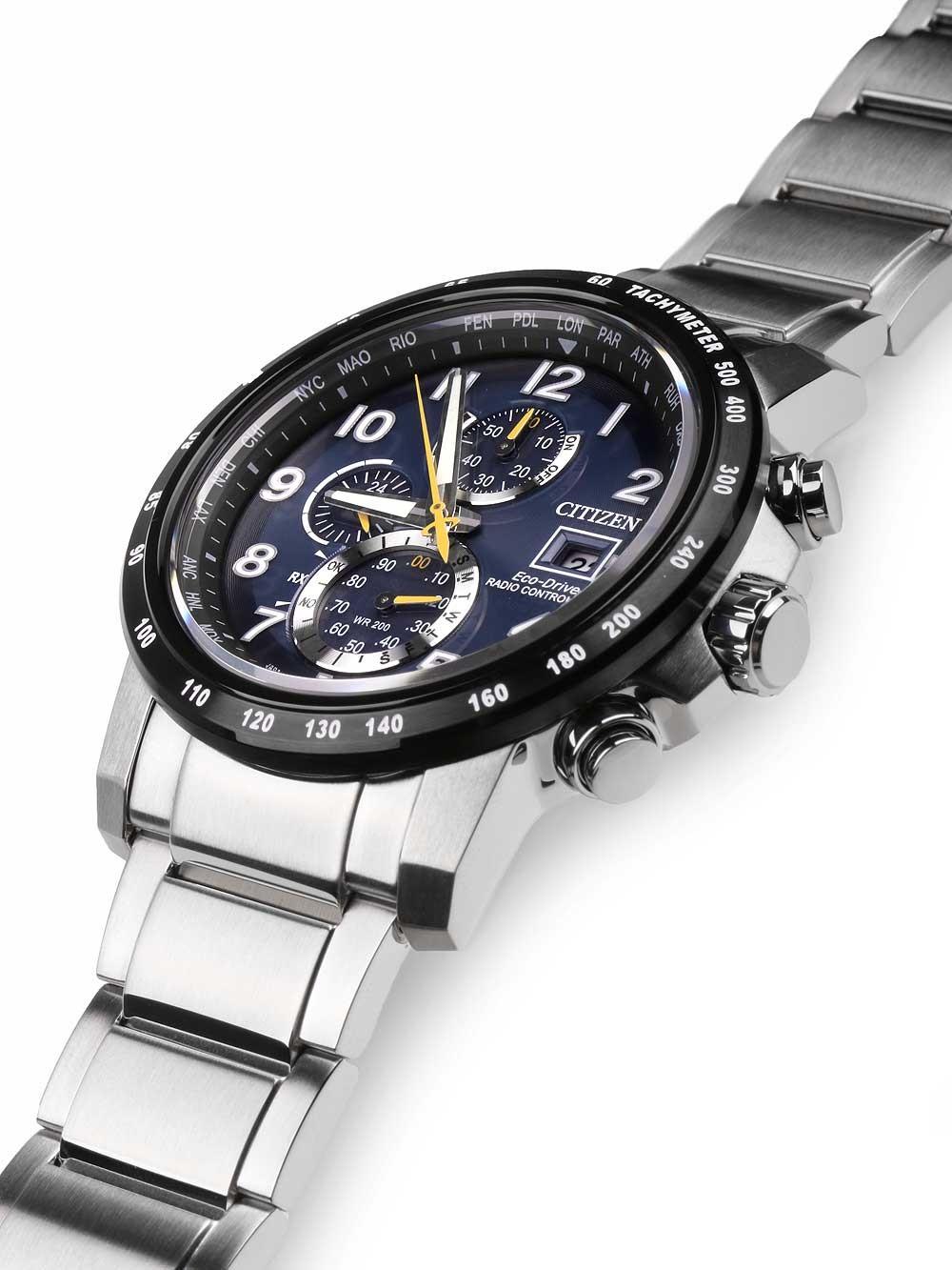 Citizen AT8124-91L นาฬิกาผู้ชาย Eco-Drive Global Radio Controlled AT Chronograph Men's Watch
