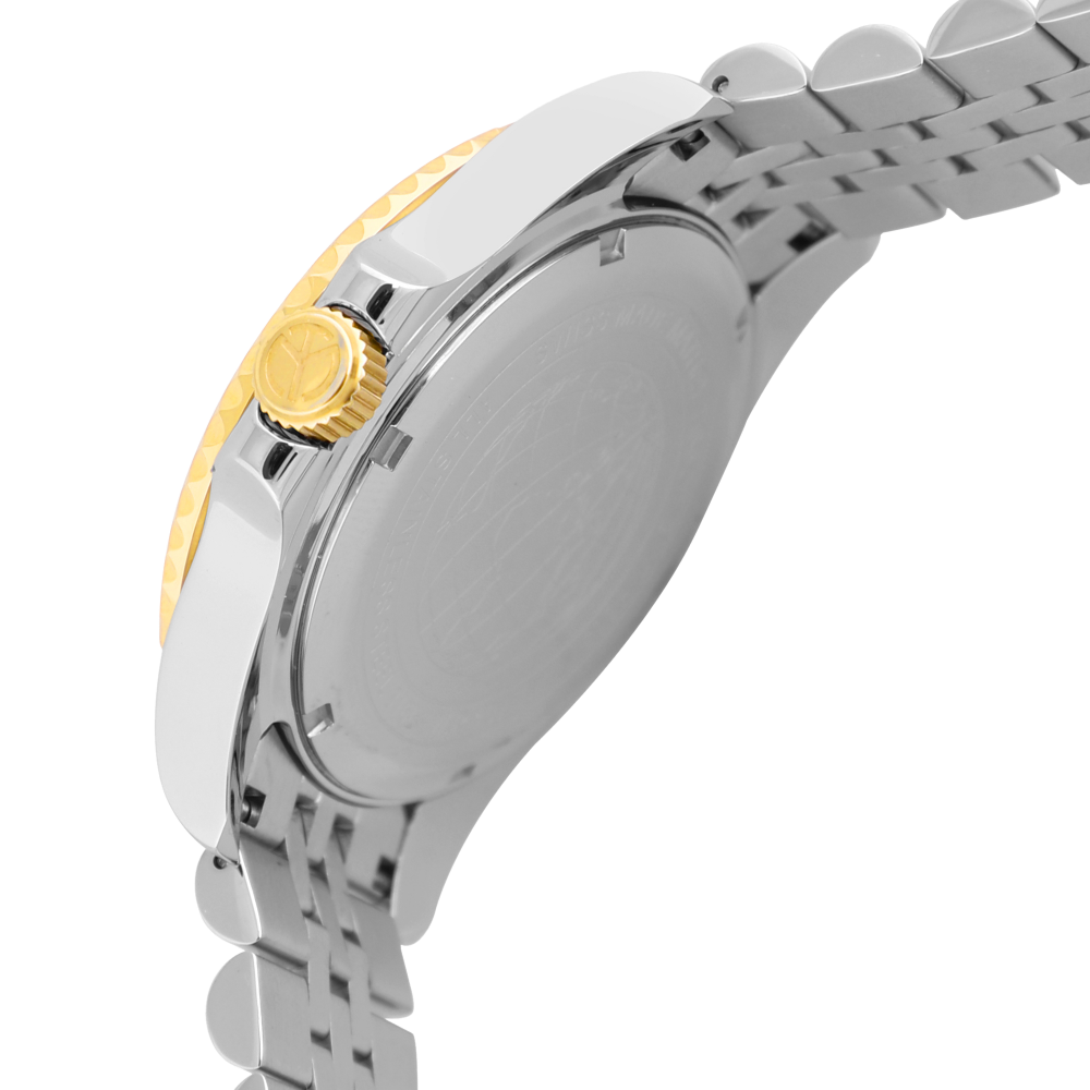 Mathey-Tissot H903BBV นาฬิกาผู้ชาย Vintage GMT Two-Tone Green Quartz Men's Watch