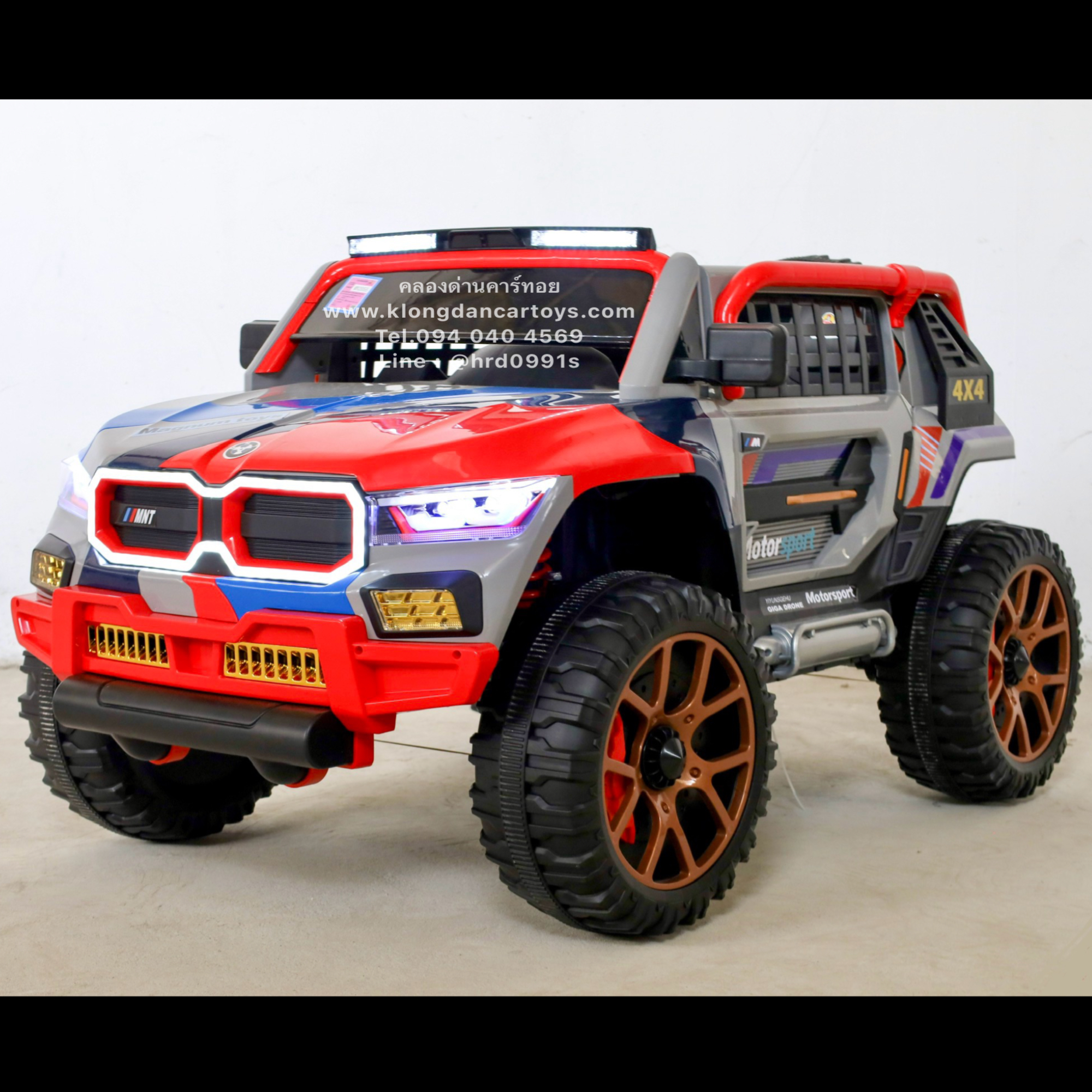 รถเด็กแบตเตอรี่BMW4×4ปี2024*คันใหญ่มากโครงเหล็กรับหนา* (ออกตัวสมูท, 4มอเตอร์แบต12v10a, มีโช้คหน้าหลัง, โยกได้, บูลทูธกับมือถือ เล่นusb aux, รีโมทบูลทูธ) มีล้อสำรอง