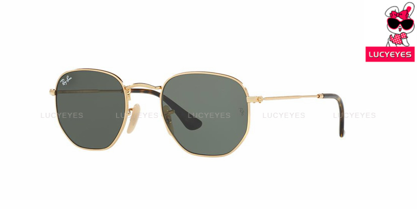 RayBan RB3548N 001 HEXAGONAL FLAT LENSES