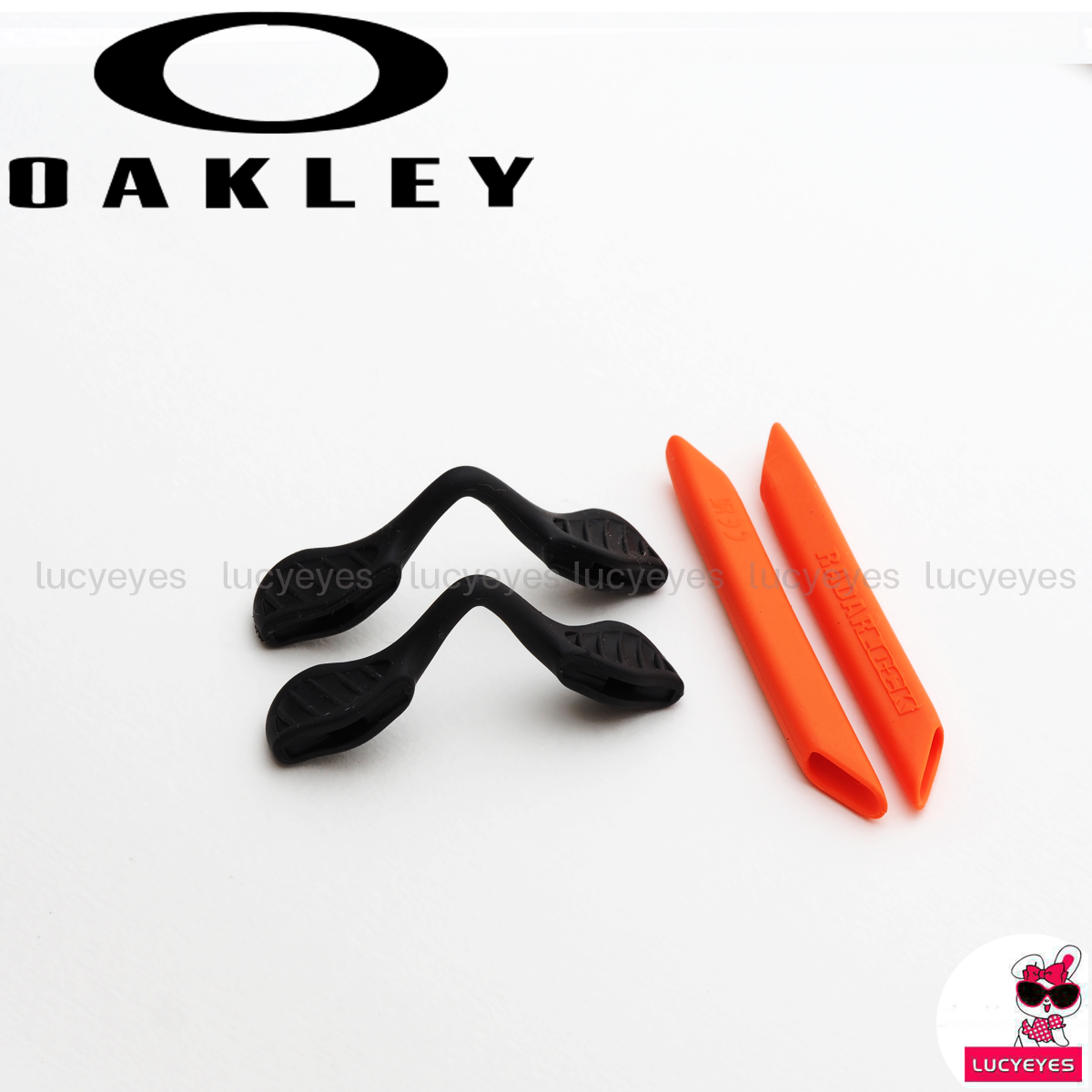 ชุดยางขาแว่น + แป้นจมูก OAKLEY OO9206, OO9181, RADARLOCK PATH สีส้ม