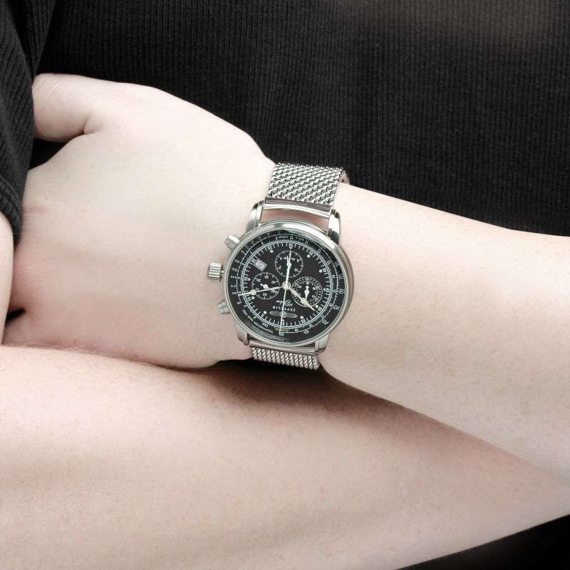 Zeppelin 7680M-2 นาฬิกาผู้ชาย Series 100 Years Zeppelin Chronograph Men's Watch Made In Germany