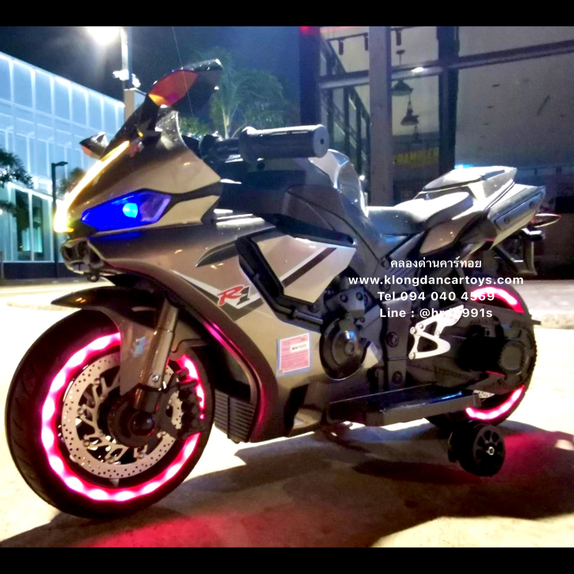 รถมอไซค์เด็กยามาฮ่าR1แบตเตอรี่2023*สีพ่นแบบพิเศษ*(คันเร่งมือบิด มีเบรก, ล้อมีไฟ , มอเตอร์ใหญ่และแบต12v4.5a, เล่นusd mp3)