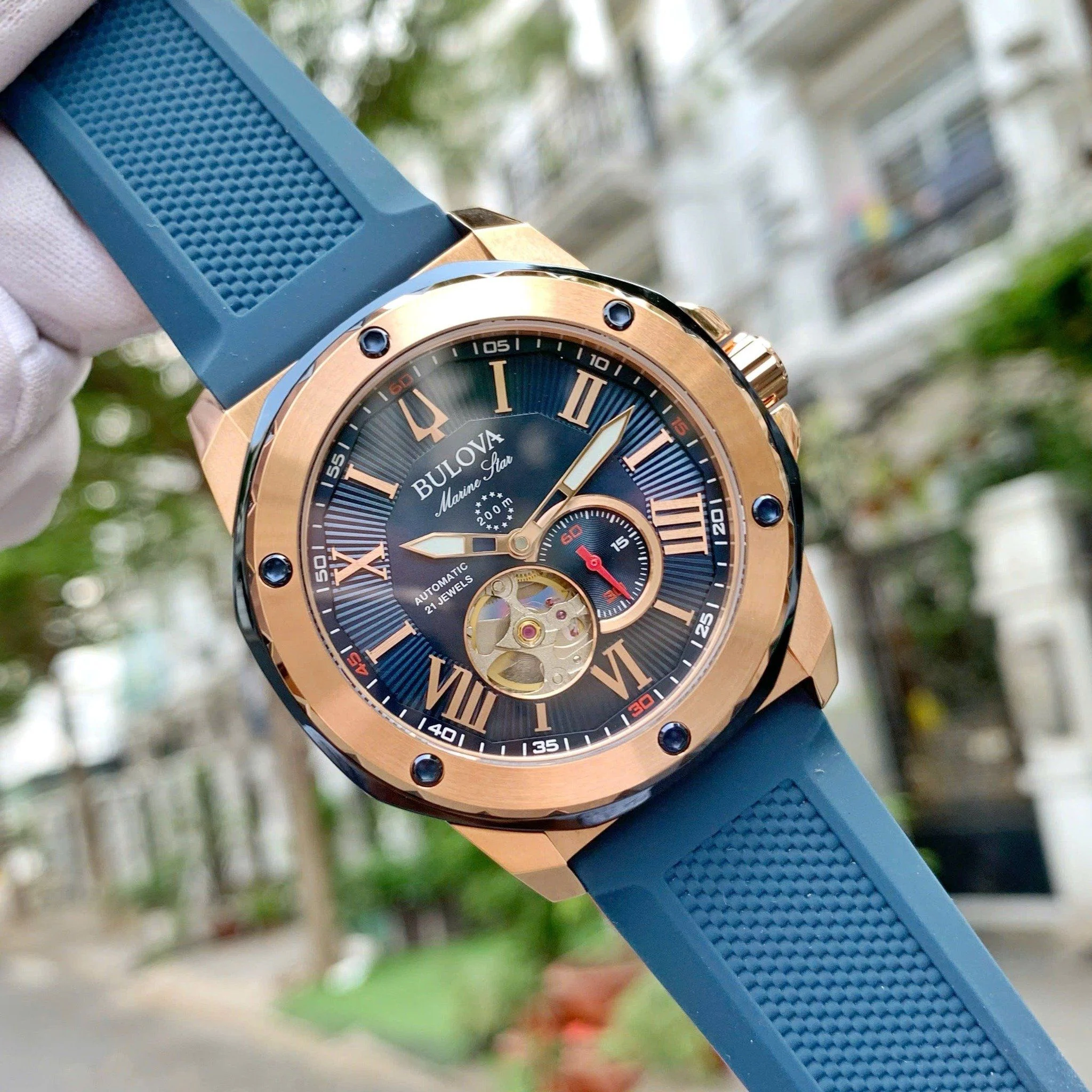 Bulova 98A227 นาฬิาผู้ชาย Marine Star Automatic Men's Watch