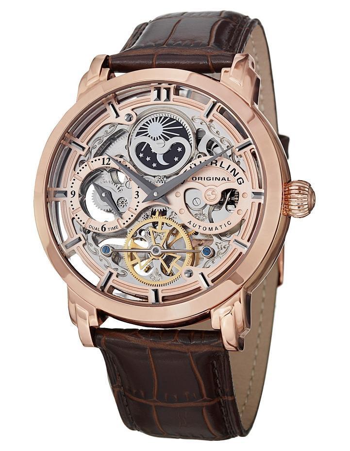 Stuhrling Original 371.03 นาฬิกาผู้ชาย Stuhrling Original รุ่น 371.03, Anatol Automatic Skeleton Dual Time Men's Watch