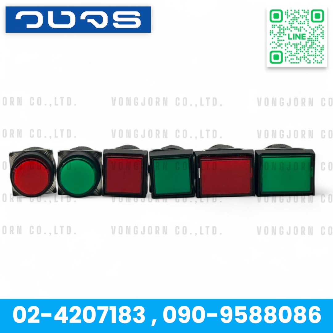 Push Button YJ-LA16-11DN 16mm. 220V/24V (ไม่ล็อค) Momentary