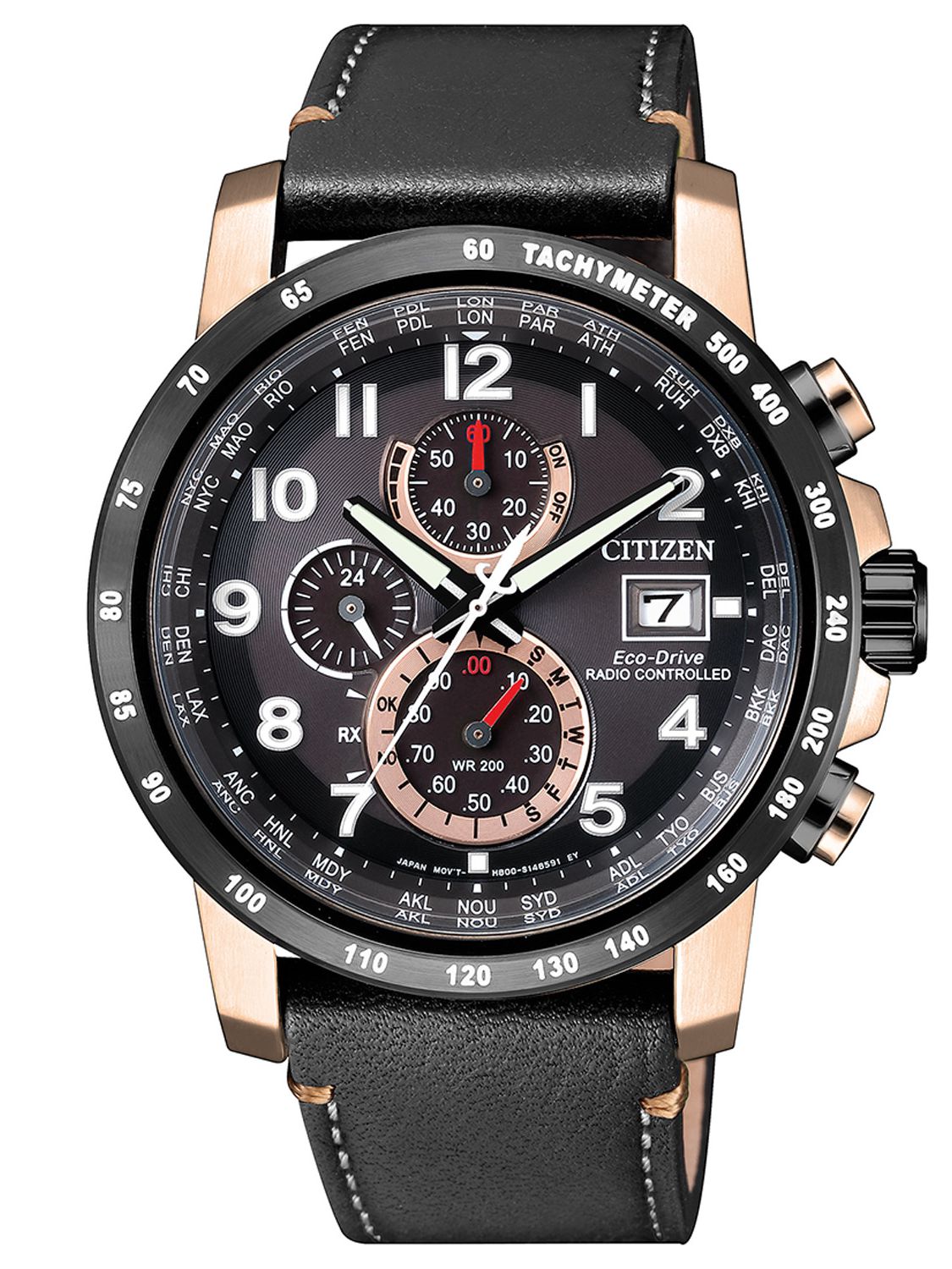 Citizen AT8126-02E นาฬิกาผู้ชาย Eco-Drive Global Radio Controlled AT Chronograph Men's Watch