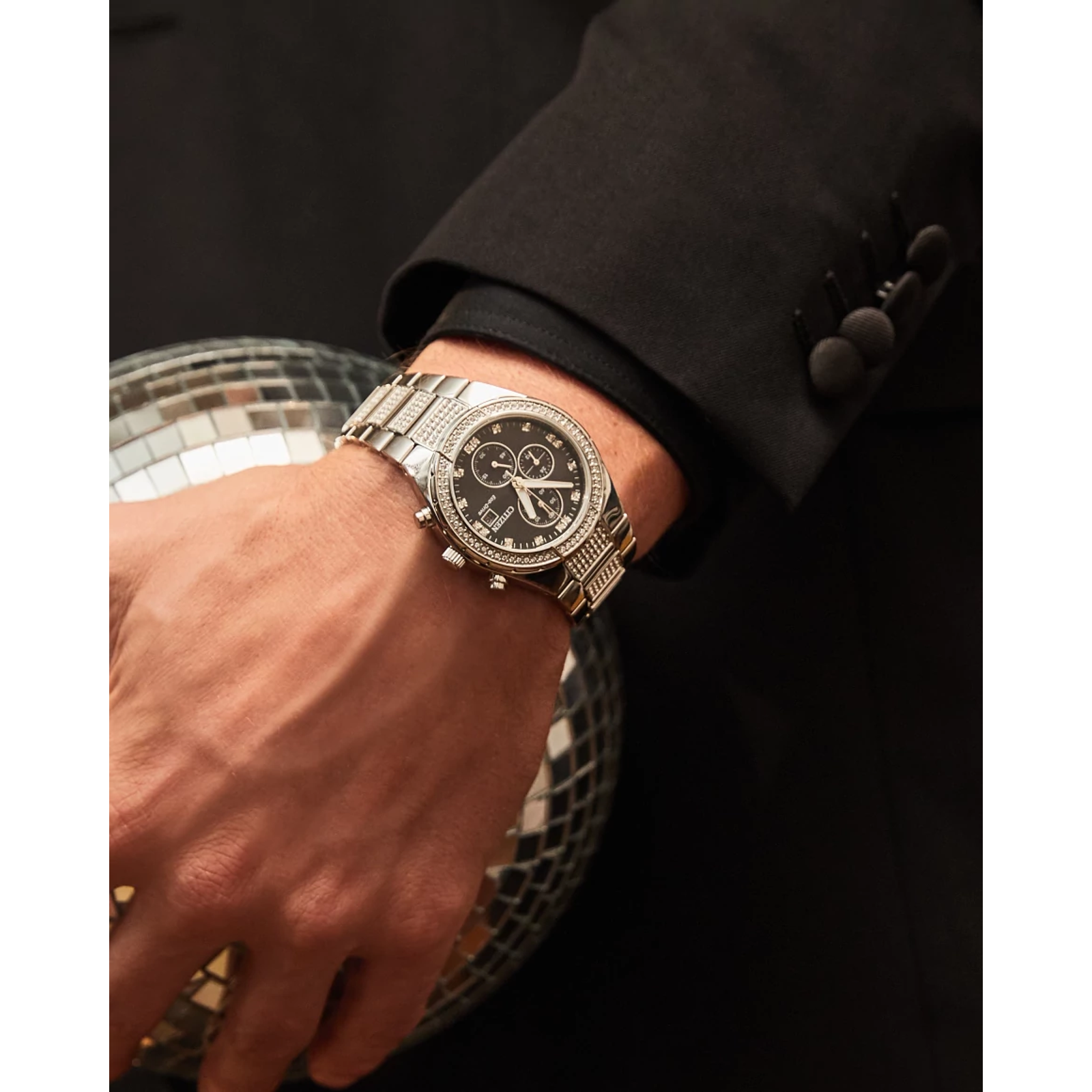 Citizen CA0750-53E นาฬิกาผู้ชาย Crystal Chronograph Eco-Drive Men's Watch