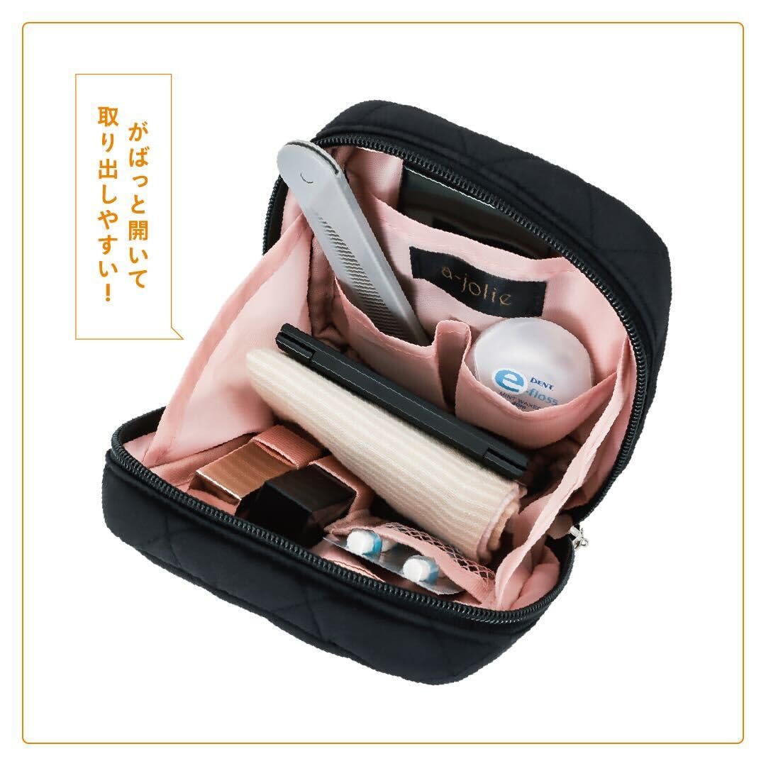 [PRE-ORDER] กระเป๋าใส่ของ ขนาดมินิ a-jolie Vertical Pouch 10th Anniversary กระเป๋าผ้าควิลท์ สีดำ แว่นดำ ตาโต กรอบมุก นำเข้าจากญี่ปุ่น ajolieアジョリー バッグ