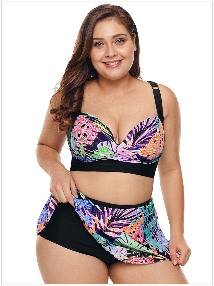 ชุดว่ายน้ำทูพีชคนอ้วน พร้อมส่ง 3xl :ชุดว่ายน้ำไซส์ใหญ่สีดำแต่งลายใบไม้หลากสี กระโปรงติดบิกินี่ด้านในสีสันสดใสแบบสวย sexyมากๆจ้า:รอบอก46-58นิ้ว เอว40-50นิ้ว สะโพก44-58นิ้ว