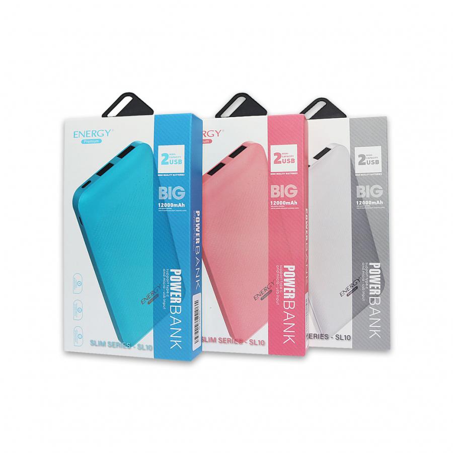 เพาเวอร์แบงค์ 12000mah รุ่น SL10 หลากสีสัน