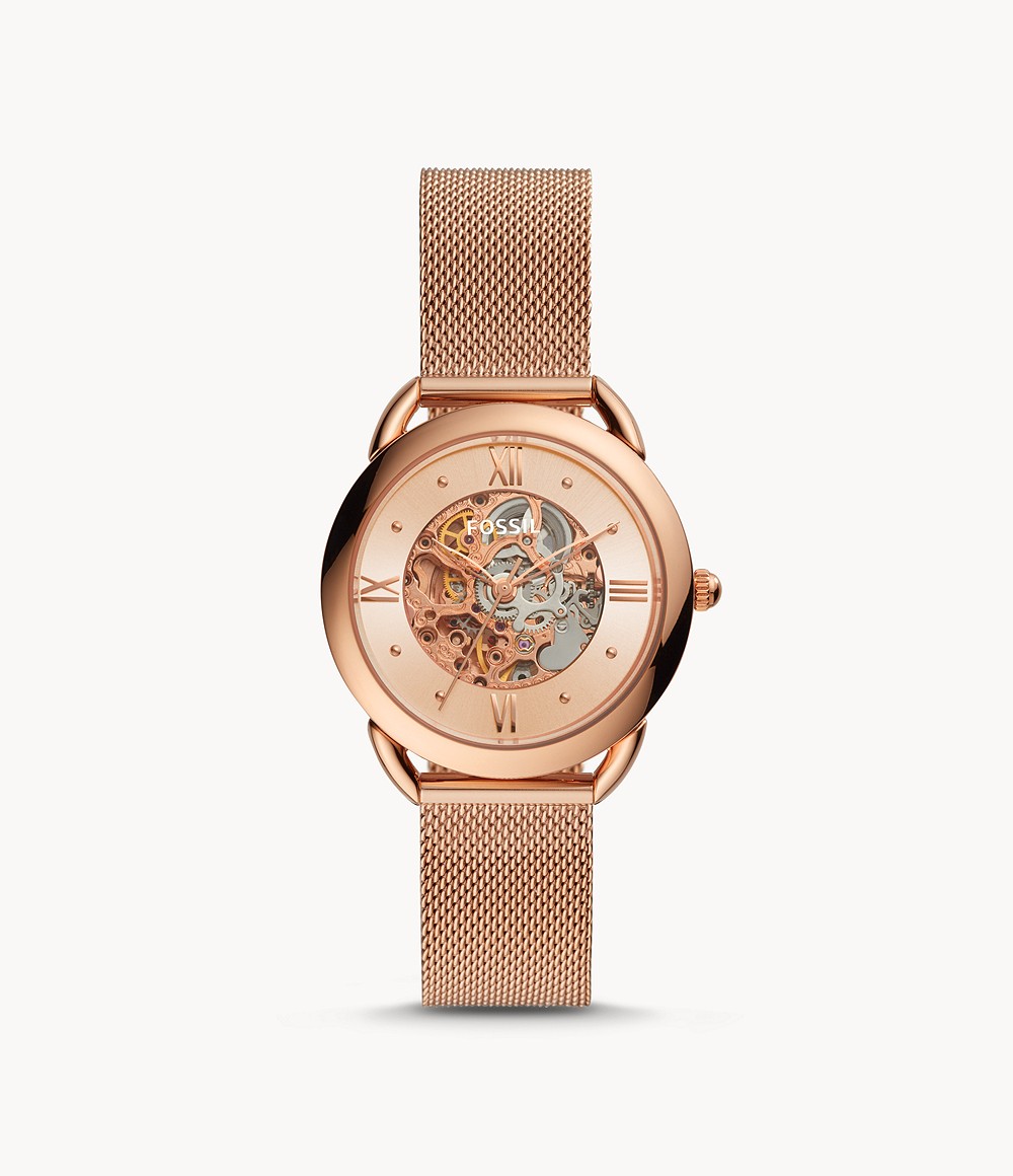 Fossil ME3165 นาฬิกาผู้หญิง Tailor Automatic Rose Gold-Tone Stainless Steel Women's Watch