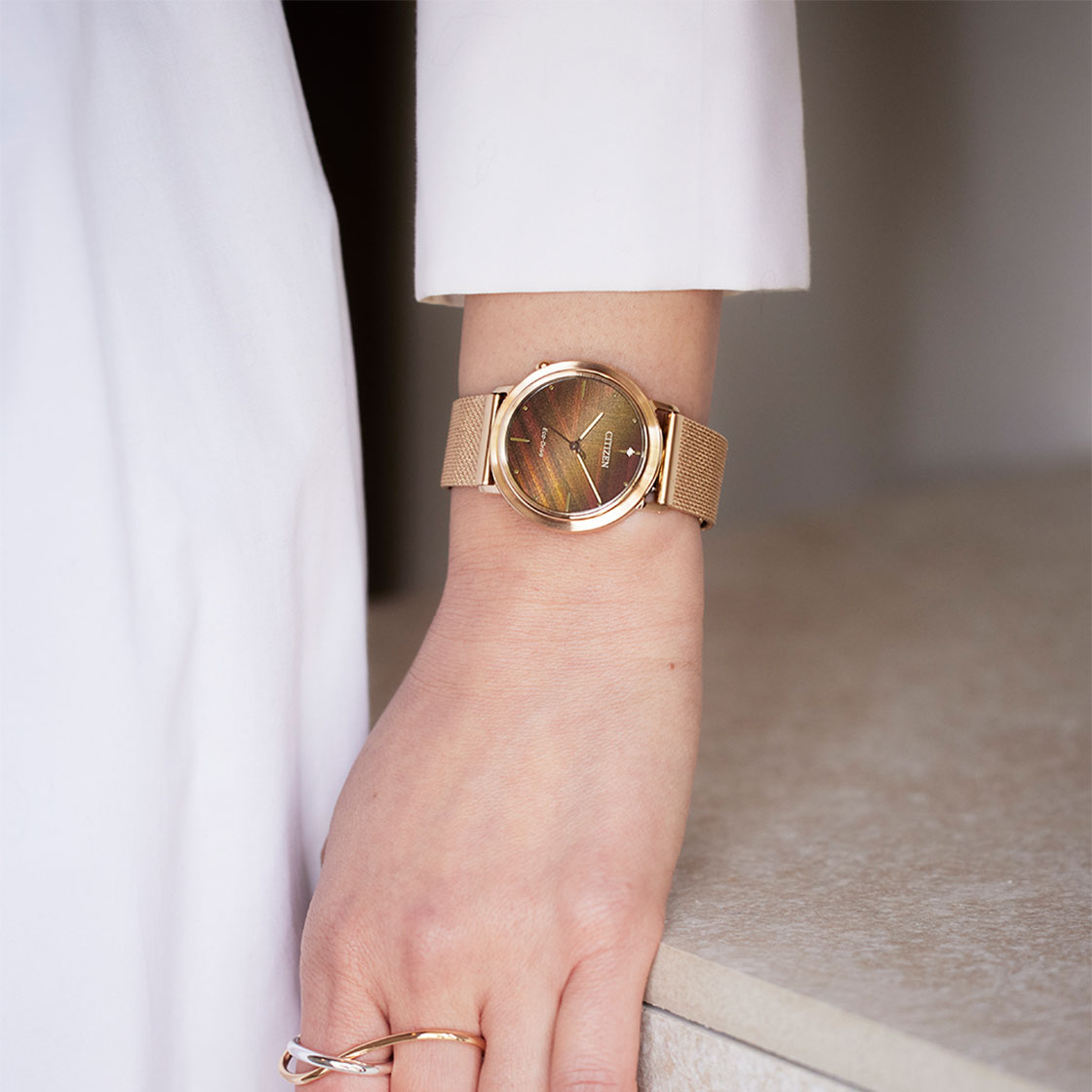 Citizen EM1003-48X นาฬิกาผู้หญิง Eco-Drive Ambiluna Women's Watch + 2 สาย