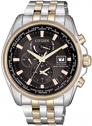 Citizen AT9038-53E นาฬิกาชาย Eco-Drive Global Radio Controlled AT World Time Japan Men's Watch
