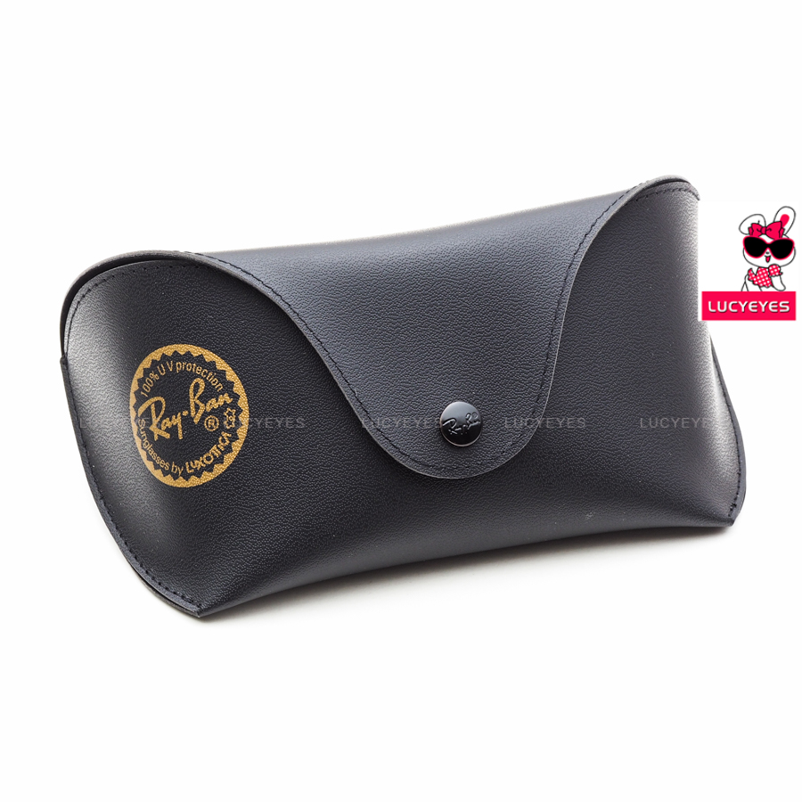 A014 กล่องแว่น RAYBAN แท้ 100% แบบนูนใหญ่สีดำ มีที่ร้อยเข็มขัดด้านหลัง