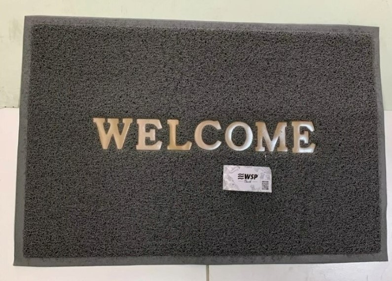 พรมดักฝุ่น Welcome 60x90cm. #BMX-204/Grey สีน้ำเทา WSP