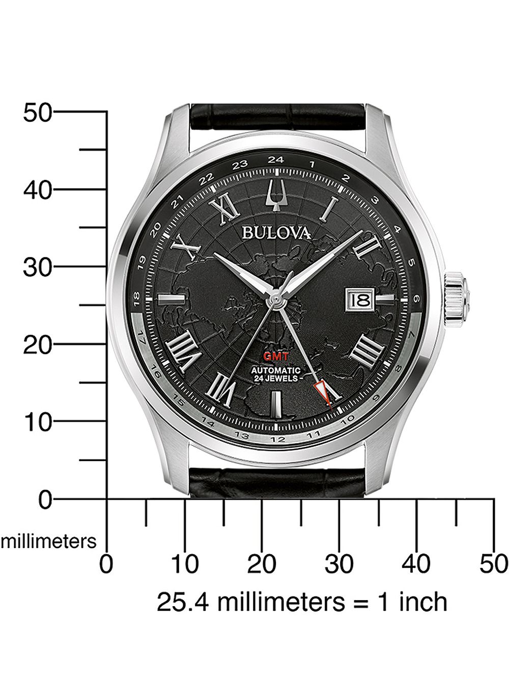 Bulova 96b387 นาฬิาผู้ชาย Wilton GMT Automatic Men's Watch