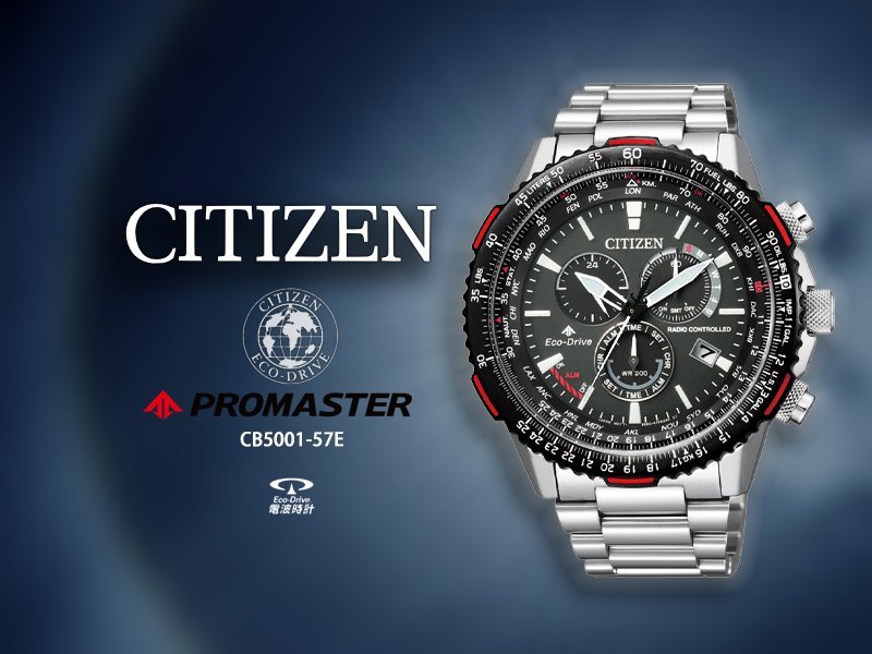Citizen CB5001-57E นาฬิกาผู้ชาย Eco-Drive Promaster Sky Radio Controlled Chronograph Perpetual Men's Watch