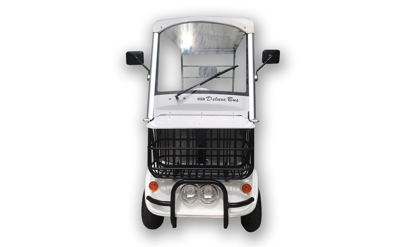 รถไฟฟ้า 4 ล้อ 3 ที่นั่ง รุ่น M-01 ยี่ห้อ CLP CAR สีขาว ขับแฮนด์บิด ขาว