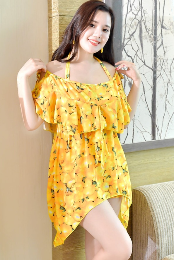 ชุดว่ายน้ำคนอ้วน พร้อมส่ง :ชุดว่ายน้ำไซส์ใหญ่สีเหลืองแต่งลายลูกพีช set 3ชิ้น มีบราผูกคอ กางเกงติดกระโปรงและเสื้อคลุมผูกบ่าแต่งระบาย แบบเก๋น่ารักมากๆจ้า:รายละเอียดไซส์คลิกเลยจ้า